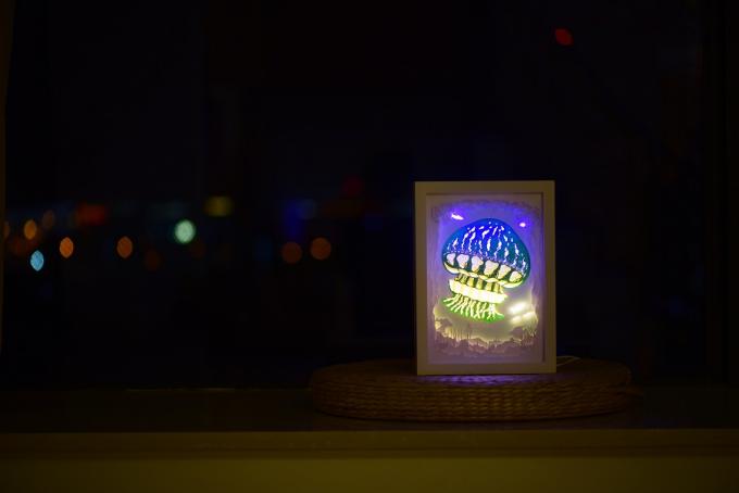 océano del tema de la luz de la noche de la caja de recuerdos del cubo 3d con el sistema de la música del LED