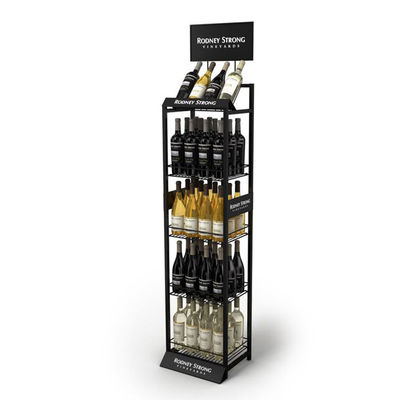 Metal chispeante modificado para requisitos particulares del estante del vino de los soportes de exhibición del metal de la bebida del estante del vino del estilo de la moda para el Pub