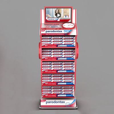 Estante cosmético del estante del supermercado de la crema dental del soporte de exhibición de Floorstanding con los estantes