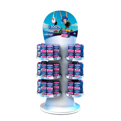 calidad  Demountable Metal Cosmetic Display Rack Supermarket Display Rack For Sanitary Pads Fábrica