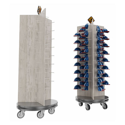 calidad  Three Sided Rotating Display Stand Cap Display Stand With Customized Logo Fábrica