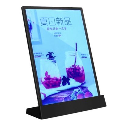 calidad  A4 Size LED Menu Stand Countertop Acrylic Holder Display With 7 Colors Fábrica