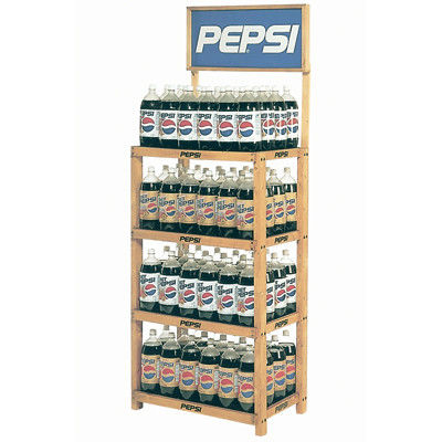 4 capas de madera de exhibición de suelo de bebidas para tiendas de venta al por menor o comestibles