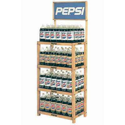 soporte de exhibición de madera de piso de la bebida de 4 capas para la tienda al por menor o el ultramarinos