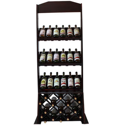Capacidad natural de la botella de madera 24 del estante de exhibición del vino del estante de exhibición del soporte de exhibición del almacenamiento del vino de madera de pino