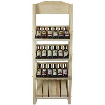 Capacidad natural de la botella de madera 24 del estante de exhibición del vino del estante de exhibición del soporte de exhibición del almacenamiento del vino de madera de pino