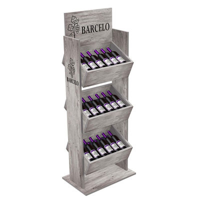 Capacidad natural de la botella de madera 24 del estante de exhibición del vino del estante de exhibición del soporte de exhibición del almacenamiento del vino de madera de pino