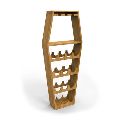 Capacidad natural de la botella de madera 24 del estante de exhibición del vino del estante de exhibición del soporte de exhibición del almacenamiento del vino de madera de pino