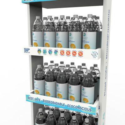 Soporte de exhibición de madera modificado para requisitos particulares de la primavera del estante de exhibición de la botella del agua para la tienda