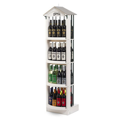 Madera desmontable de madera modificada para requisitos particulares del estante del vino del soporte de exhibición del estante derecho libre de doble cara del vino para el Pub