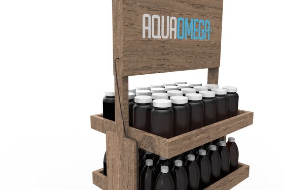 Soporte de exhibición de madera de la cerveza del soporte de exhibición de la botella de la bebida para el colmado