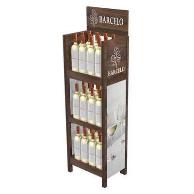 Organizador de madera Cocktail Display Rack de la botella de whisky del soporte de exhibición del vino para la barra