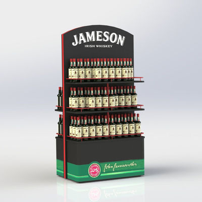 Organizador de madera Cocktail Display Rack de la botella de whisky del soporte de exhibición del vino para la barra