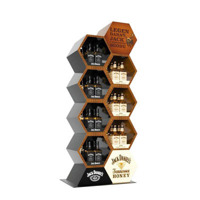 Soporte de exhibición del whisky del metal del elevador de automóviles para el supermercado