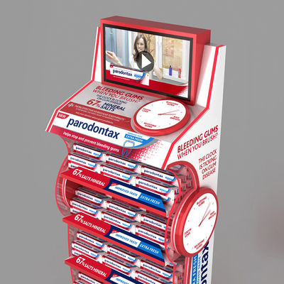 Estante cosmético del estante del supermercado de la crema dental del soporte de exhibición de Floorstanding con los estantes