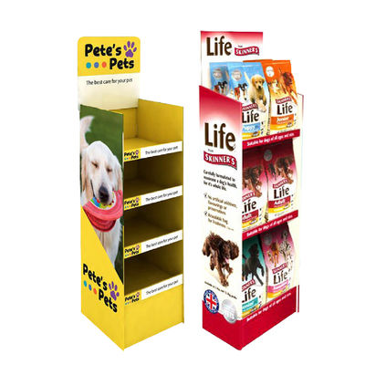 Estante de exhibición de madera de la tienda de animales del soporte de exhibición de piso de la plataforma de Cat Product Clean Toy Food del perro medio