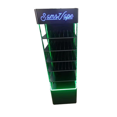 Venta en caliente de suelo montado Acrylic Display Rack LED Display Stand para productos de E
